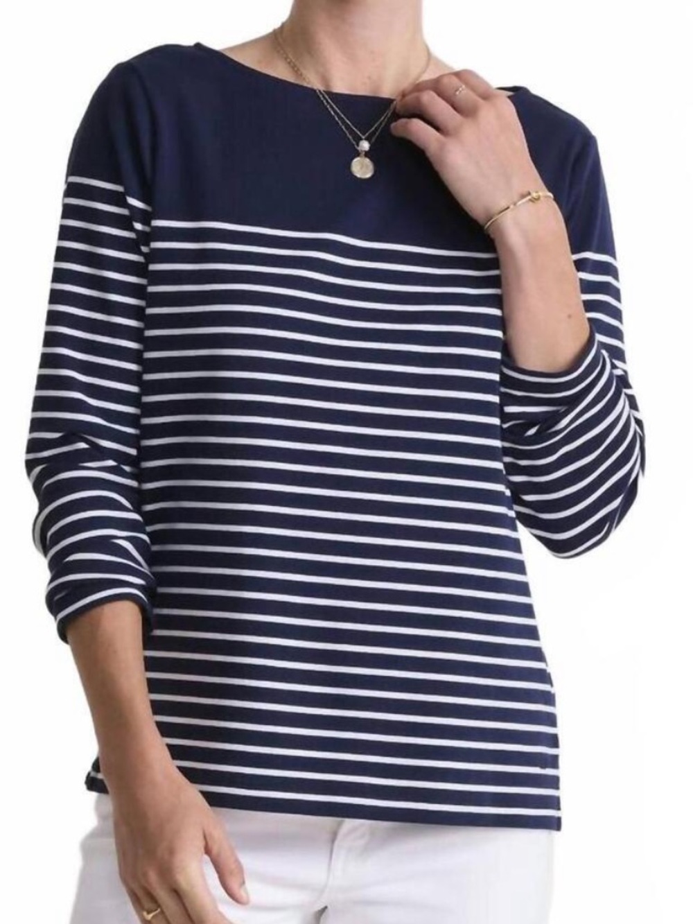 Vineyard Vines Navy Blue White Stripe Top - size M